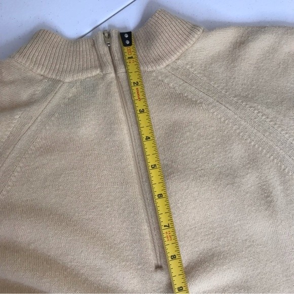 Vintage Hampshire Studio Mock Turtleneck Zip Back Sweater Yellow Gold Women PM - Picture 4 of 11
